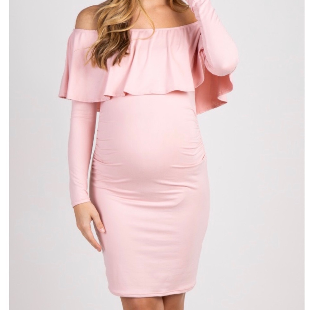 PinkBlush Pink Ruffle Maternity Dress, NWOT